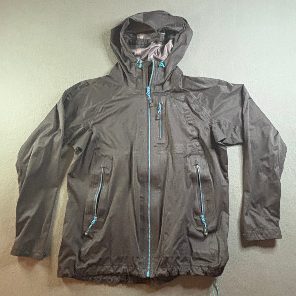 Outdoor Research Womens L Clairvoyant GORE TEX Waterproof Rain Jacket Gray Blue